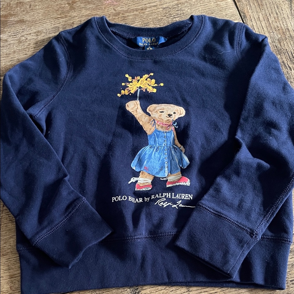 Ralph Lauren Kids Navy Sweatshirt with Polo Bear